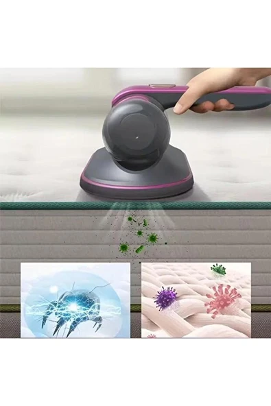 Kablosuz UV-C Sterilizasyonlu Yatak ve Koltuk Akar Temizleyici  12V Güçlü Batarya, Çok Katmanlı Filtre, Derinlemesine Temizlik - 5