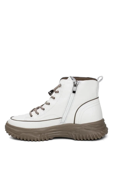 Guja 25K310-13 Kadın Hakiki Deri Lastik Bağ Fermuarlı Kısa Spor Bot - 3