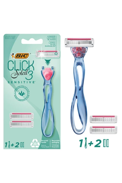 Bic Soleil Click Sensitive 1 Gövde & 2 Başlık Kadın Tıraş Bıçağı ürün görseli