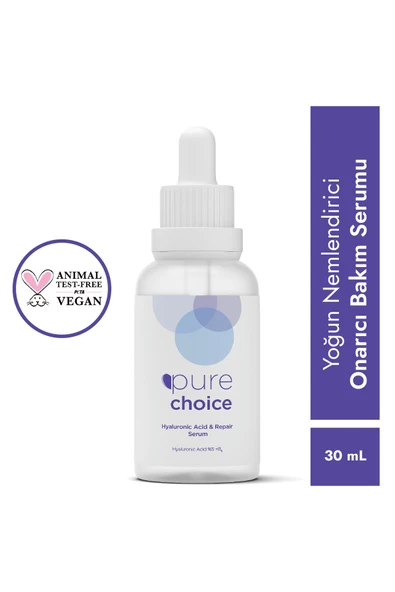 Pure Choice Yoğun Nemlendirici&Onarıcı Bakım Serumu 30 Ml (Hyaluronik Asit%5 + Panthenol Vitamin B5 %5) ürün görseli