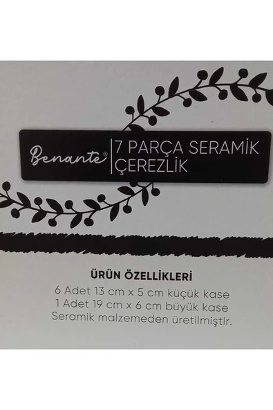 Benante 7 parça Seramik Çerezlik - Resim 6