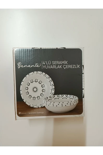 Benante 4LÜ SERAMİK YUVARLAK ÇEREZLİK ürün görseli