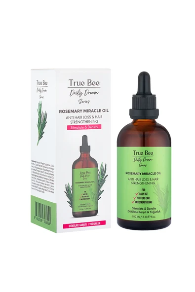 True Bee Daily Dream Series | Yeni Saç Oluşumu Ve Gürleştirme Etkili Biberiye Kompleks Saç Yağı 100 ml ürün görseli