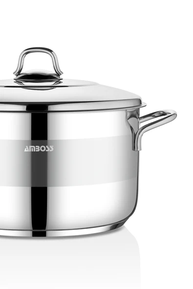 Amboss Saphire Paslanmaz Çelik 14 Cm Çelik Kapaklı Derin Tencere - Resim 3