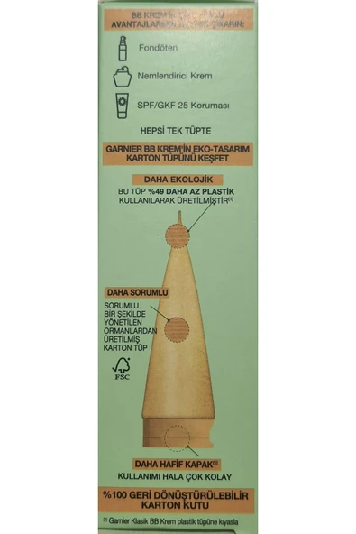 Garnier Bb Krem Karma Ve Yağlı Ciltler Orta Ton 5i1 Arada Hyaluronik Aloe 50ml - Resim 4