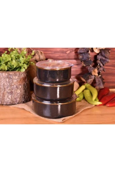 Bonera Saklama Kabı 3 Lü Set Yeşil Ve Kiremit Rengi - Resim 2