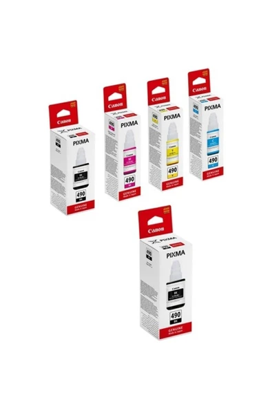 Canon GI-490 Pixma G3400 4 Renk Mürekkep Seti + 1 Siyah ürün görseli