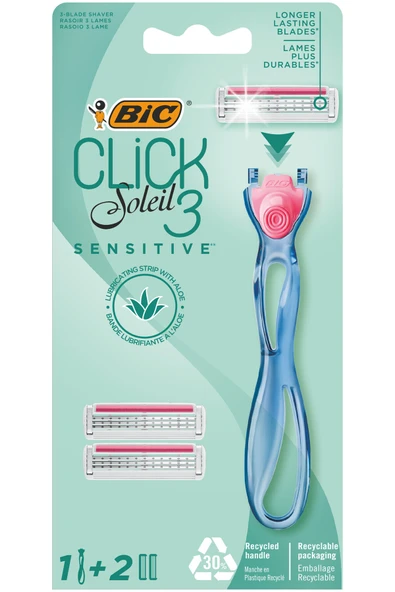 Bic Soleil Click Sensitive 1 Gövde & 2 Başlık Kadın Tıraş Bıçağı - Resim 2