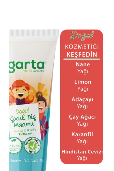 Agarta 2 Adet Doğal Florürsüz Çocuk Diş Macunu Çilekli 75 ml - Resim 3