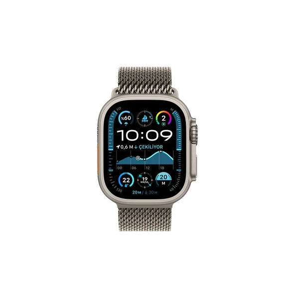 APPLE Watch Ultra 2 GPS + Cellular 49mm Natürel Titanyum Kasa + Natürel Titanyum Milano Loop - M - 2