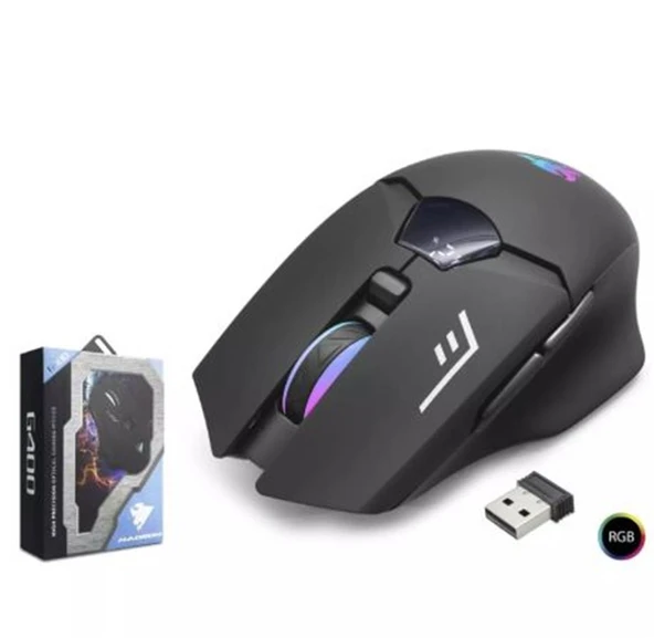 Hadron G400 Bluetooth Oyuncu Mouse Type-C Port Şarjlı + Led Ekran Rgb 1600Dpi Sessiz Siyah ürün görseli