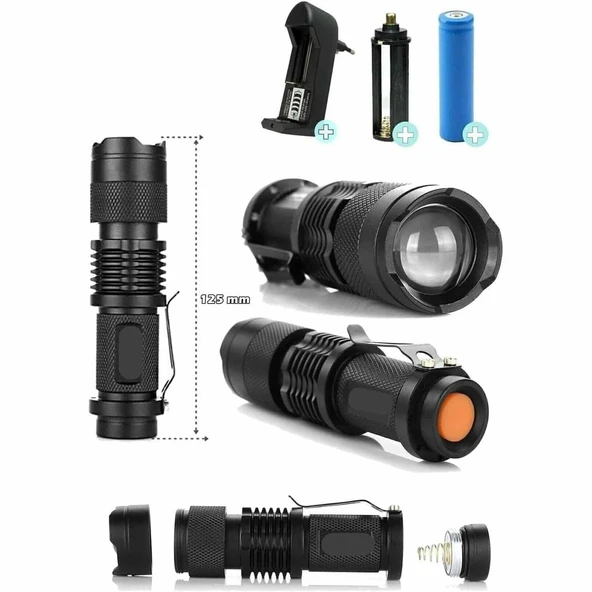 Zoomlu El Feneri Su Geçirmez El Feneri Kama Star Km82 ürün görseli 1