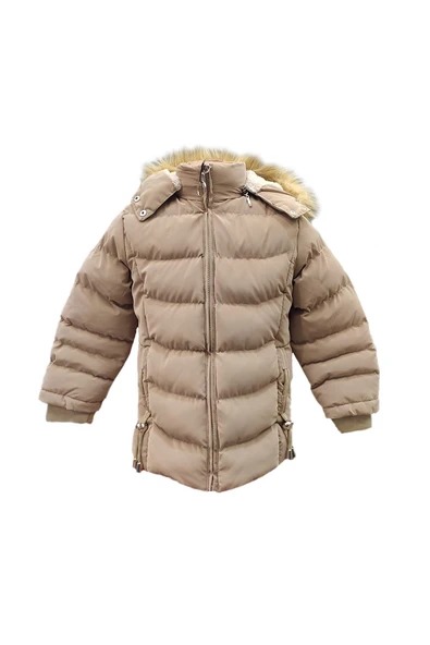 Kız Çocuk İçi Peluş Astarlı Çıkarılabilir Kapüşonlu Su Geçirmez Mont Kaban 3021 - 4