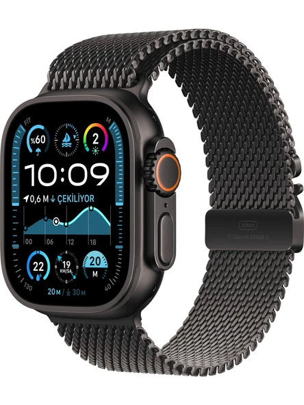 Apple Watch Ultra 2 Gps + Cellular 49MM Black Titanium Case With Black Titanium Milanese Loop - M