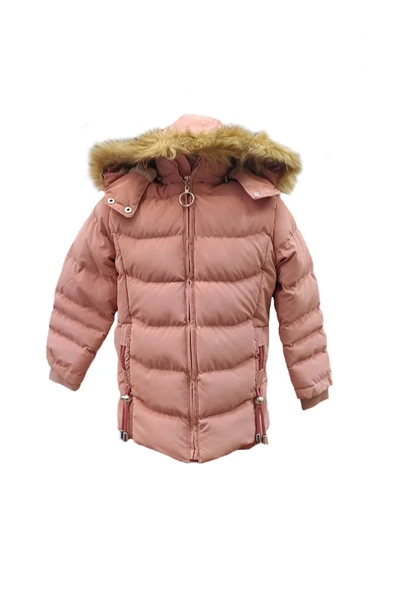 Kız Çocuk İçi Peluş Astarlı Çıkarılabilir Kapüşonlu Su Geçirmez Mont Kaban 3021