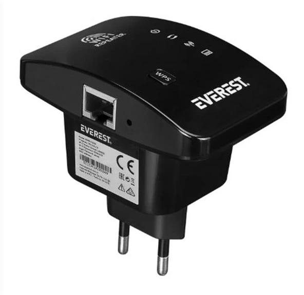 Everest EWR-N300 2.4GHz 300Mbps 1xWAN-LAN Dahili Antenli Repeater+AP Kablosuz Menzil Genişletici - 1