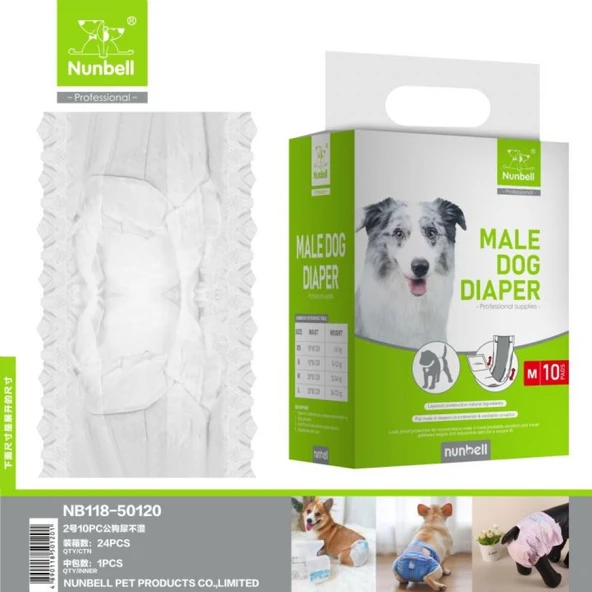 Nunbell Erkek Köpek Külodu/Bağlama Bezi S 10'lu (2-4 kg arası) - 1