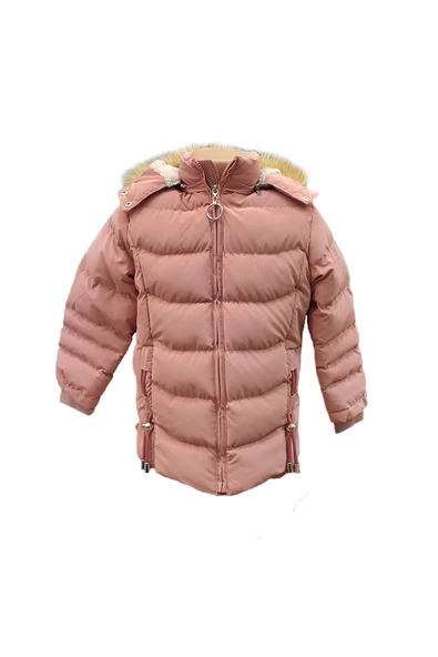 Kız Çocuk İçi Peluş Astarlı Çıkarılabilir Kapüşonlu Su Geçirmez Mont Kaban 3021 - 2