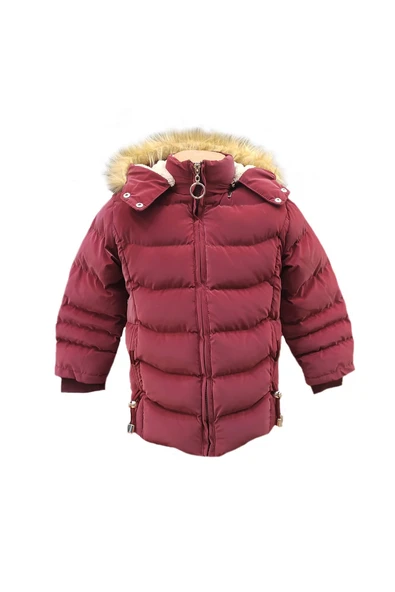 Kız Çocuk İçi Peluş Astarlı Çıkarılabilir Kapüşonlu Su Geçirmez Mont Kaban 3021 - 10