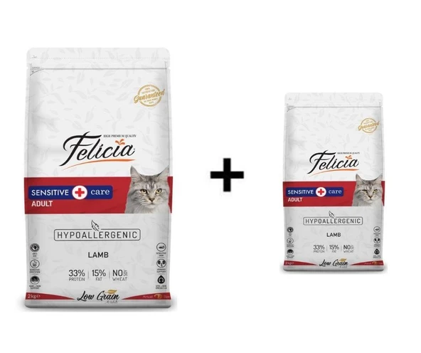 Felicia Kuzulu Yetişkin Kedi Maması 12 Kg + 1 Adet Felicia Kuzulu Yetişkin Kedi Maması 2 Kg ürün görseli 1