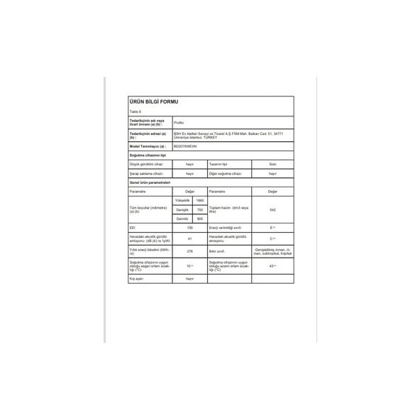 Profilo BD2076WEXN Çift Kapılı No Frost Buzdolabı - 5