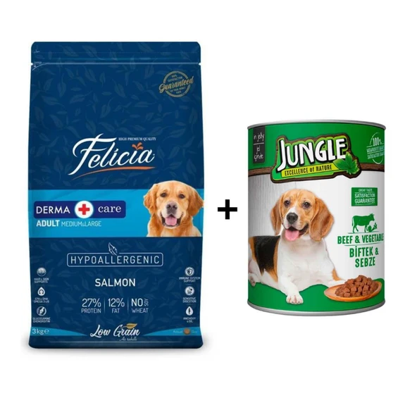 Felicia Somonlu Yetişkin Köpek Maması 3 kg + 1 Adet Yaş Mama ürün görseli 1