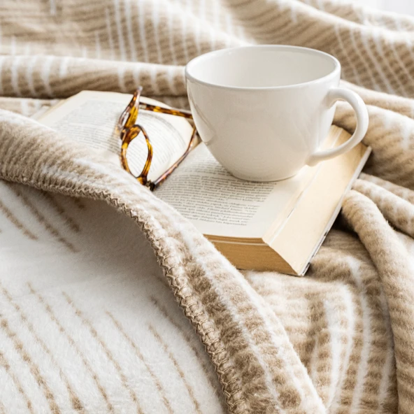 Schafer Home Bloom TK Battaniye 150x220 Cm 1 Parça-Bej - 3