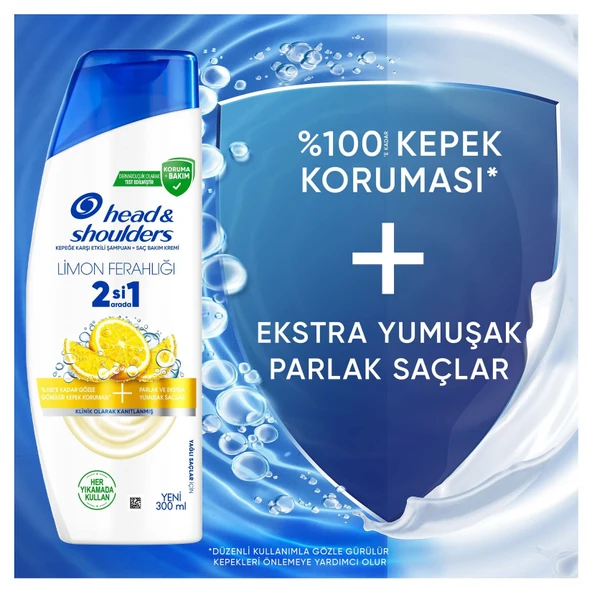 Head&Shoulders Limon Ferahlığı 2'si1 Arada Şampuan 300 Ml - Resim 3
