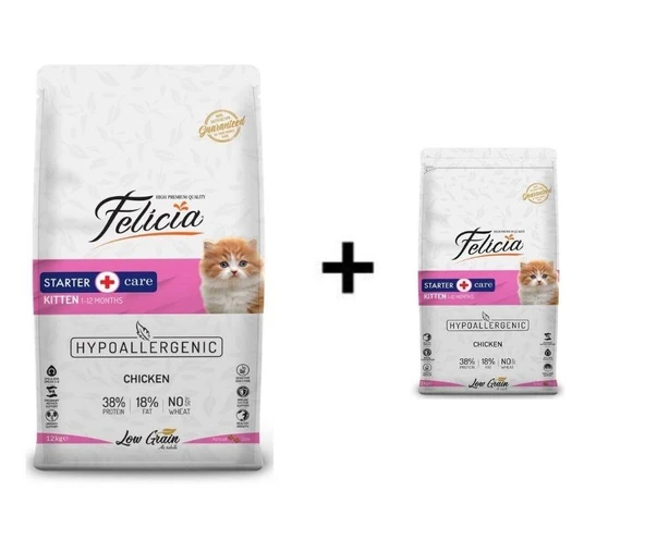 Felicia Kitten Tavuklu Yavru Kedi Maması 12 kg + 1 Adet Felicia Kitten Tavuklu Yavru Kedi Maması 2 kg ürün görseli 1