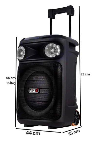 Midex 1300 Watt Ekholu Kablosuz Mikrofonlu Şarjlı Mevlüt Anfisi MXR-1300 (Bluetoth Usb) - 3