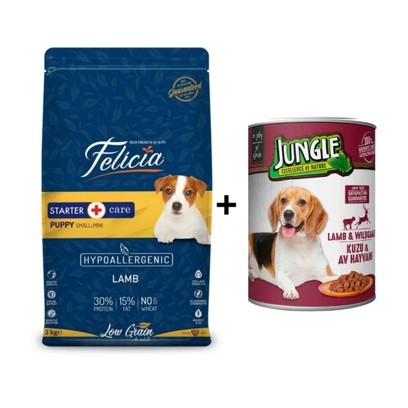 Felicia Kuzulu Küçük ve Orta Irk Yavru Köpek Maması 3 kg + 1 Adet Yaş Mama ürün görseli 1