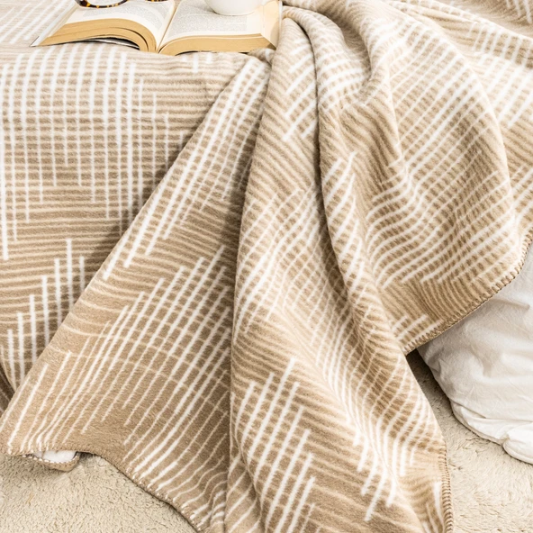 Schafer Home Bloom TK Battaniye 150x220 Cm 1 Parça-Bej - 2