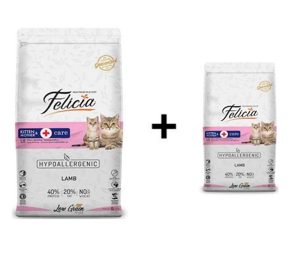 Felicia Kuzulu Yavru Kedi Maması 12 Kg + 1 Adet Felicia Kitten Kuzulu Yavru Kedi Maması 2 Kg ürün görseli