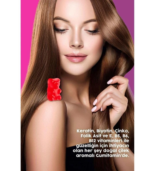 Gumitamin Keratin ve Biotin 60 Gummies - Resim 2