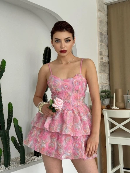 Flora İp Askılı Elbise - Resim 4