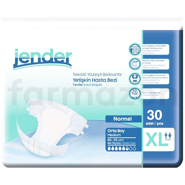 Jender Belbantlı Ekstra Büyük Boy XL 30'lu 3 Adet Hasta Bezi ürün görseli 1