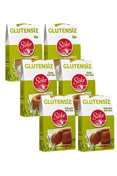 Söke Glutensiz Un 2x250 g Glutensiz Sade Kek Un 2x240 g Glutensiz Kakaolu Kek Un 2x225 g - 1