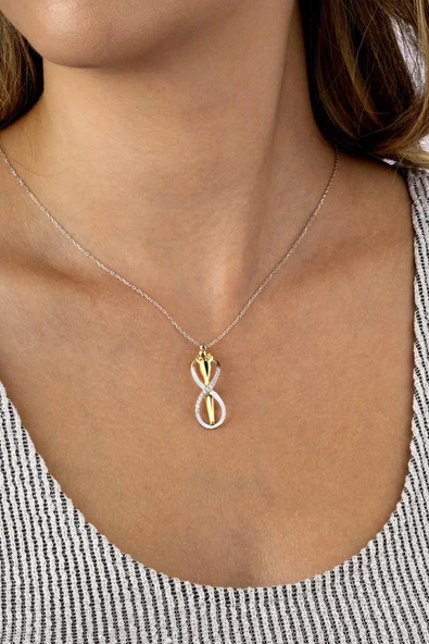 Gümüş Pazarım Sonsuz Aşk 925 Ayar Gümüş Kadın Kolye