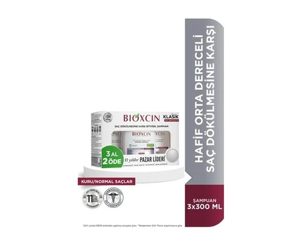 Bioxcin Genesis Klasik Şampuan Kuru/Normal Saçlar 3 x 300 Ml - 3 Al 2 Öde ürün görseli 1