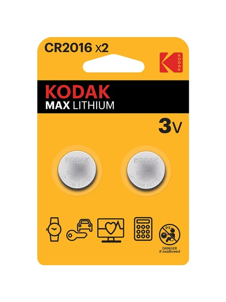 Kodak 2 Adet Cr2016 Ultra Lityum Para Pil