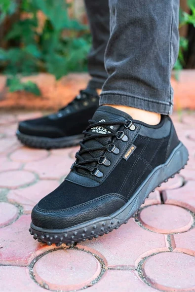 Siyah Süet Erkek Rahat Günlük Su Geçirmez Sneaker - 2