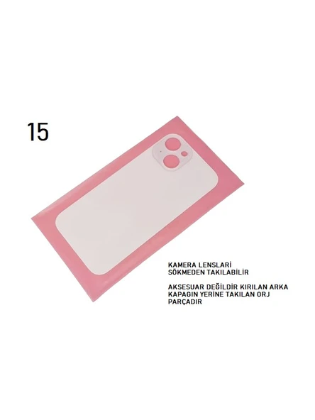 iPhone 15 Arka Pil Batarya Kapağı (CAM) - Resim 2