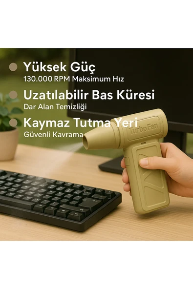 Turbo Elektrikli Hava Kompresörü  130.000 RPM, Çok Amaçlı, Taşınabilir, Güçlü Üfleme