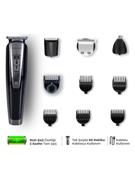 Goldmaster Venge GM 8110 9 In 1 Erkek Bakım Seti  Islak ve Kuru Kullanım - Resim 7