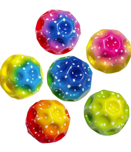 Yükseğe Zıplayan Top Moon Ball Ay Topu Rengarenk 7 cm - 1 Adet - Resim 2