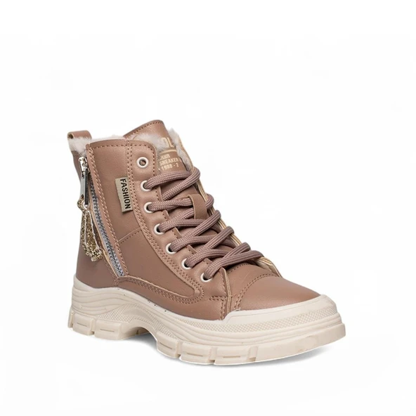 Kadın İçi Kürklü Kum Bej Bot