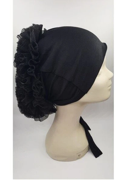 Bone - Dikişli Fırfırlı Bone Bandana EVV-82901FYELEX - Resim 4