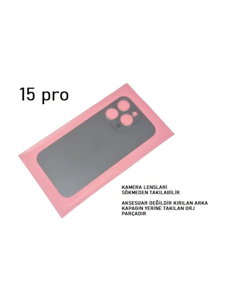 Apple iPhone 15 Pro Arka Pil Batarya Kapağı (Cam) - Resim 2