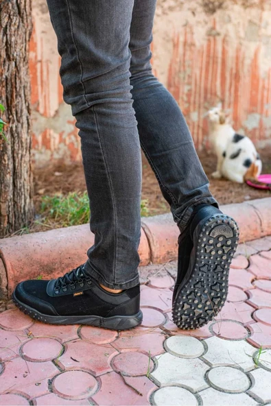 Siyah Süet Erkek Rahat Günlük Su Geçirmez Sneaker - 3