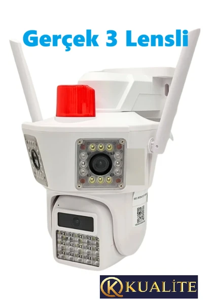 O-kam 3033 3 Kameralı 9mp Wıfı Ptz Kamera Gece Görüşlü Güvenlik Kamerası